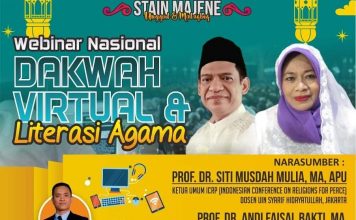 Jurusan UAD STAIN Majene, Sukses Gelar Webinar Nasional