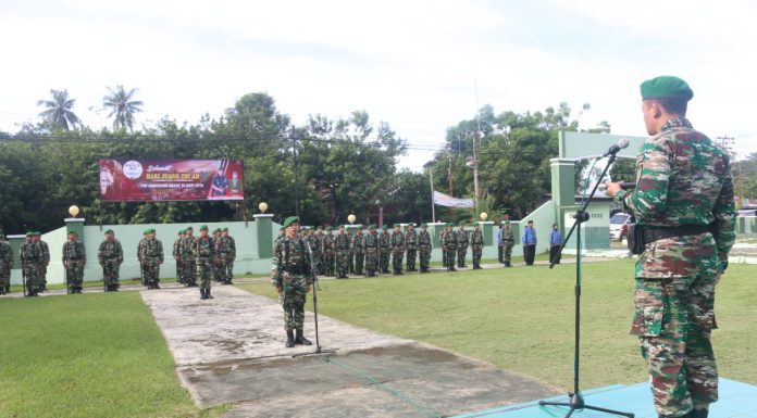 Ratusan Prajurit TNI Di Polewali Mandar Gelar Upacara Hari Juang TNI AD Secara Sederhana