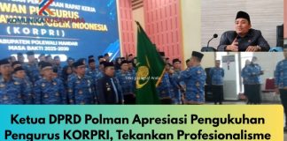 Ketua DPRD Polman Apresiasi Pengukuhan Pengurus KORPRI, Tekankan Profesionalisme dan Etika ASN