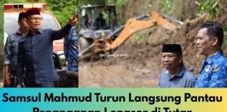 Bupati Samsul Mahmud Turun Langsung Pantau Penanganan Longsor di Tutar