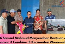 Bupati Polman Serahkan Tiga Unit Combine untuk Kelompok Tani di Wonomulyo