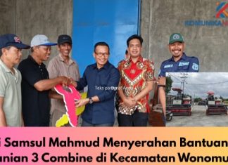 Bupati Polman Serahkan Tiga Unit Combine untuk Kelompok Tani di Wonomulyo