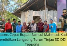 Respons Cepat Bupati Samsul Mahmud, Kadis Pendidikan Langsung Turun Tinjau SD DDI Teppong